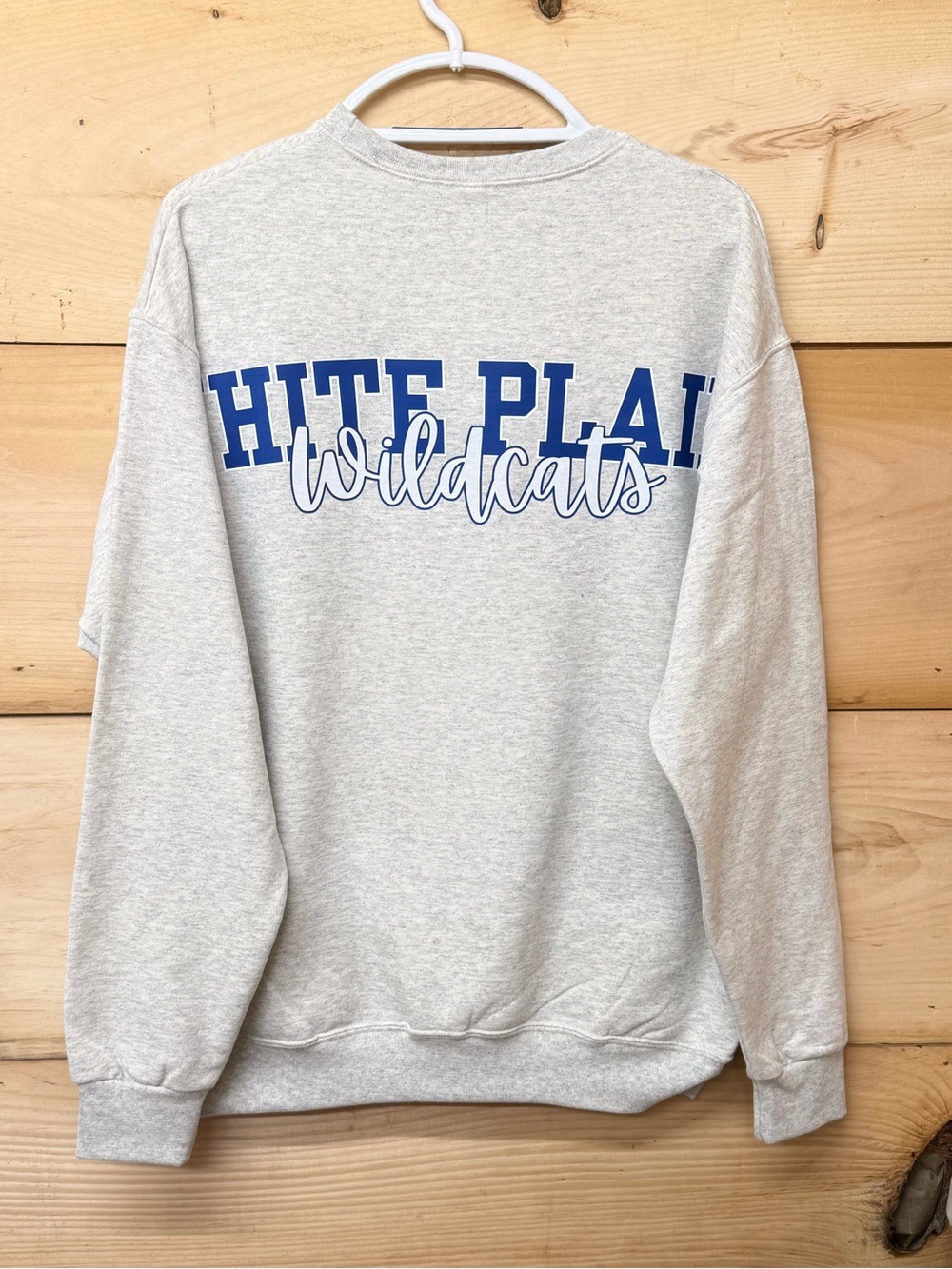 Jerzees Light Gray Crewneck Sweatshirt with Navy Paw Graphic